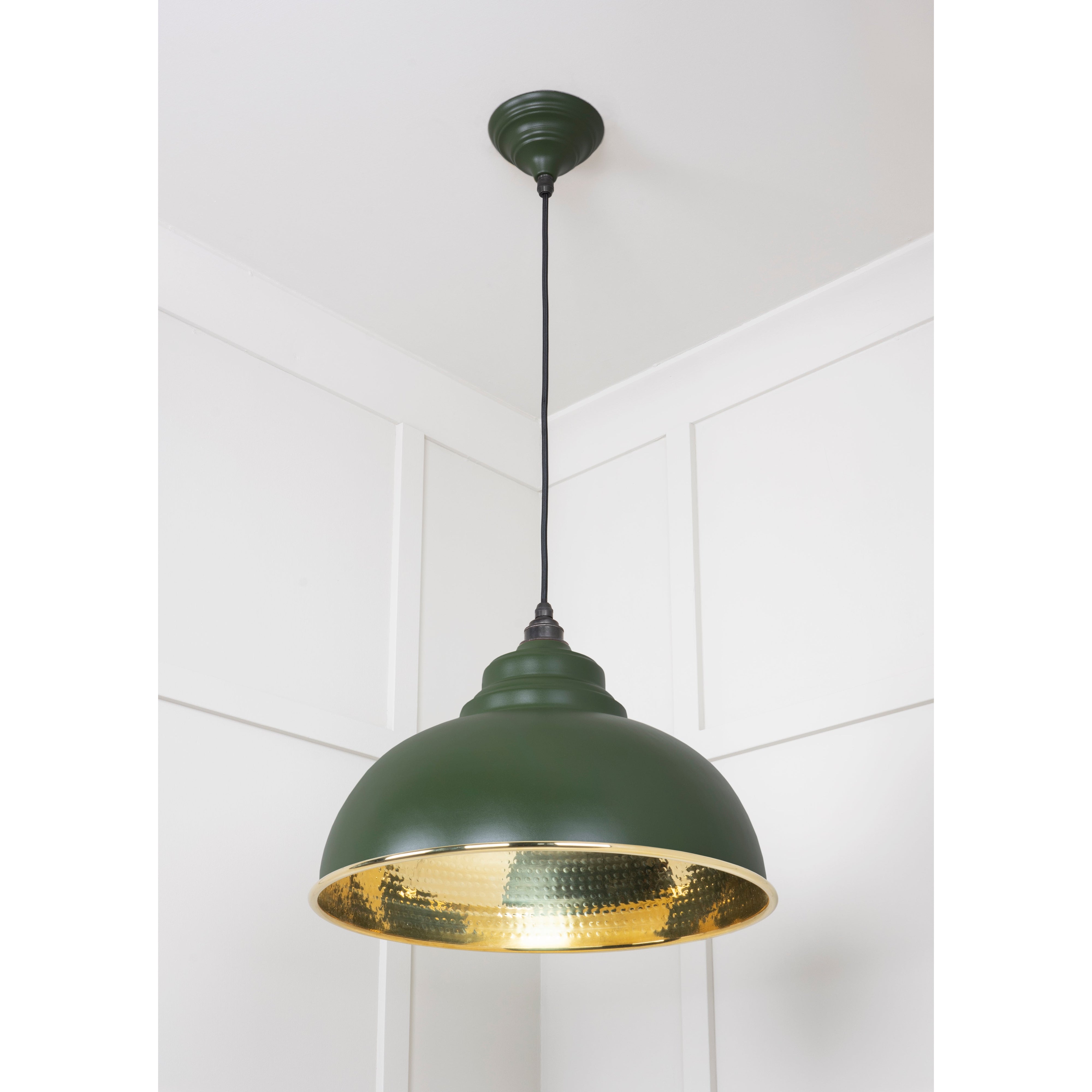 Hammered Brass Harborne Pendant in Heath | From The Anvil-Harborne-Yester Home