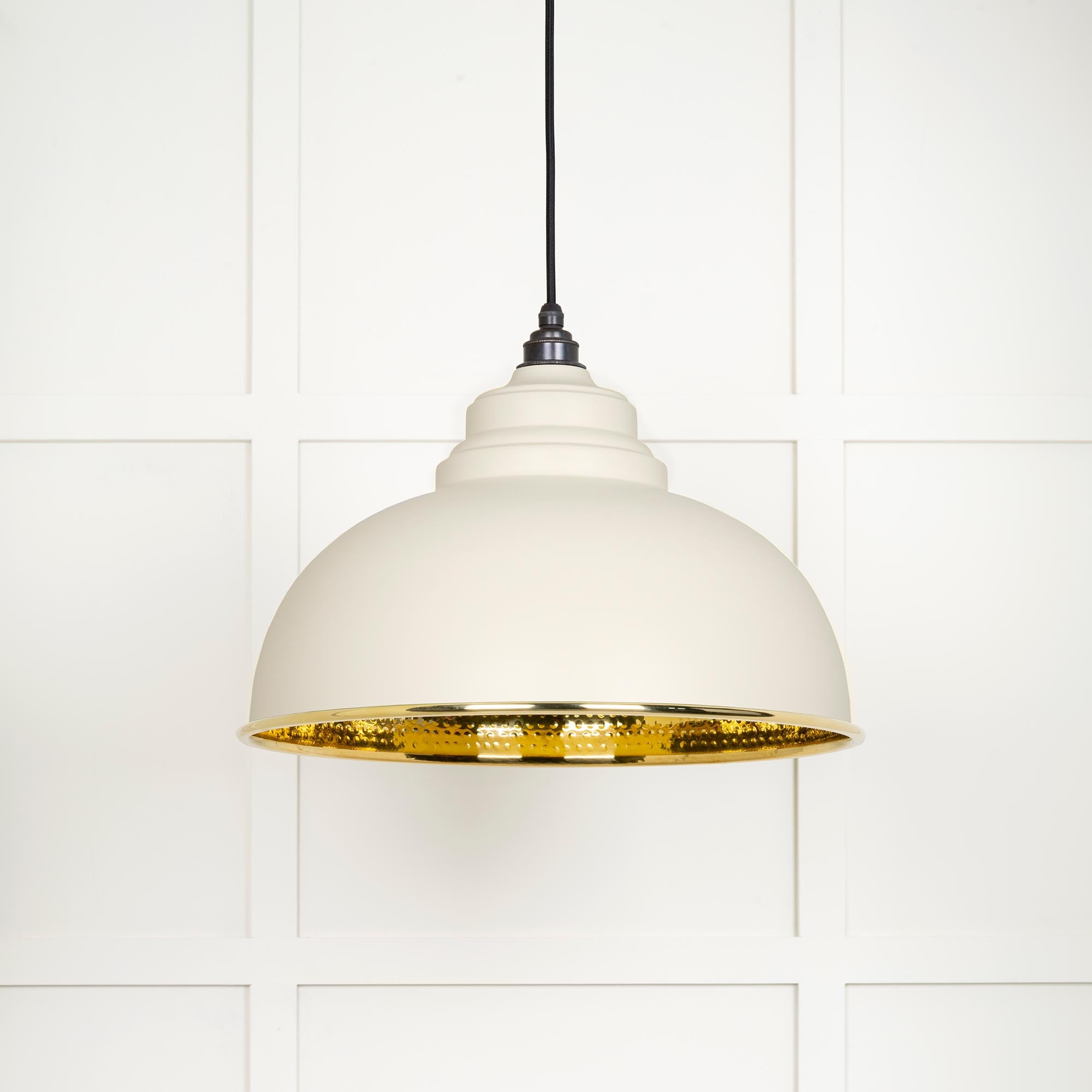 Hammered Brass Harborne Pendant in Teasel | From The Anvil - Harborne - From The Anvil - Yester Home