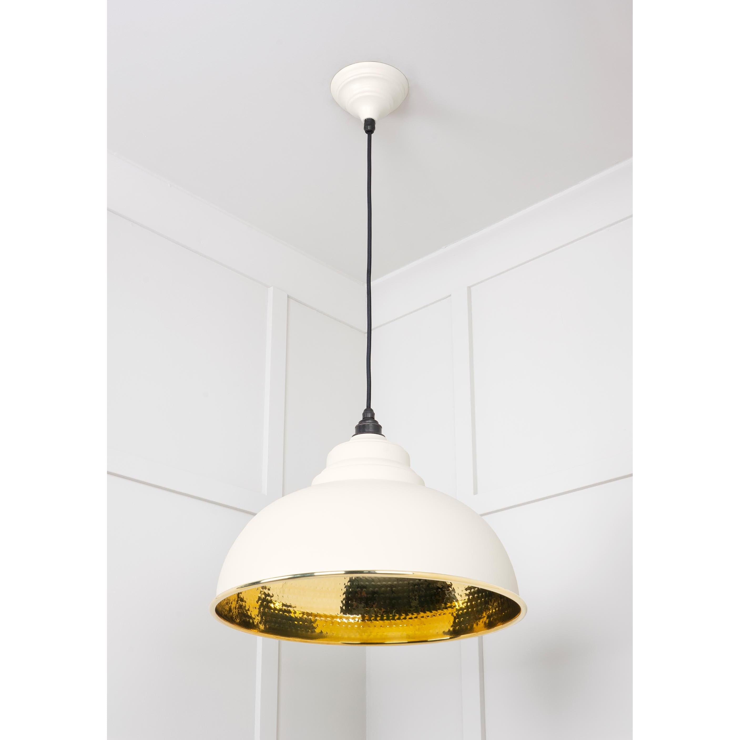 Hammered Brass Harborne Pendant in Teasel | From The Anvil - Harborne - From The Anvil - Yester Home