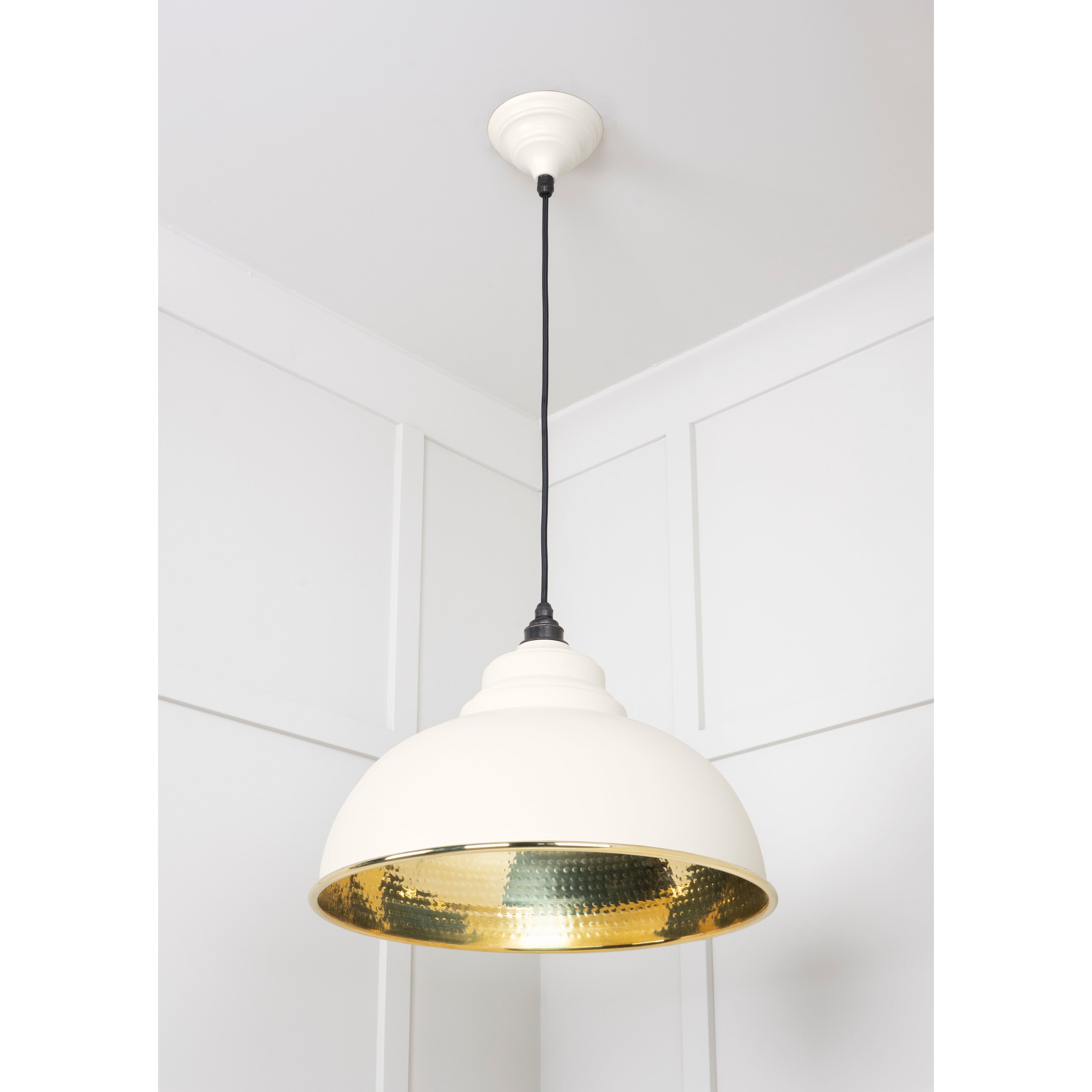 Hammered Brass Harborne Pendant in Teasel | From The Anvil-Harborne-Yester Home