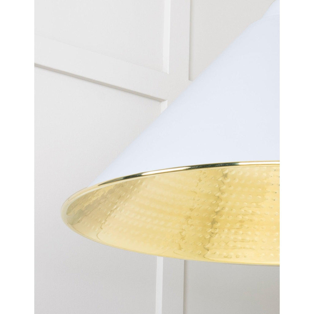 Hammered Brass Hockley Pendant in Birch | From The Anvil-Hockley-Yester Home