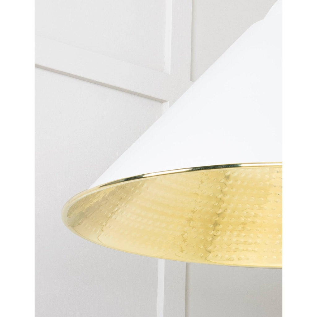 Hammered Brass Hockley Pendant in Flock | From The Anvil-Hockley-Yester Home