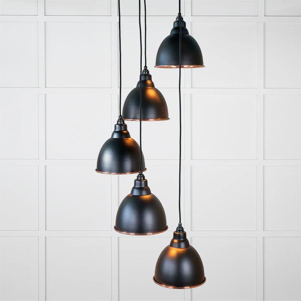 Hammered Copper Brindley Cluster Pendant in Elan Black | From The Anvil-Cluster Pendants-Yester Home