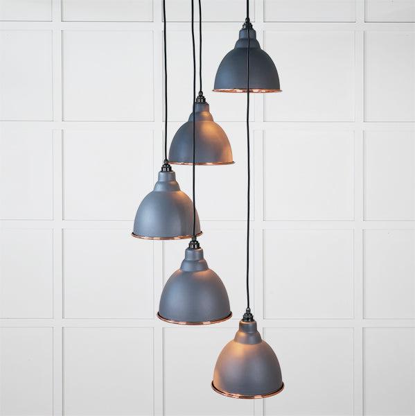 Hammered Copper Brindley Cluster Pendant in Slate | From The Anvil-Cluster Pendants-Yester Home