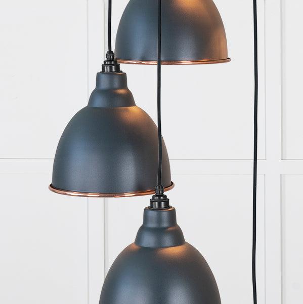 Hammered Copper Brindley Cluster Pendant in Soot | From The Anvil-Cluster Pendants-Yester Home