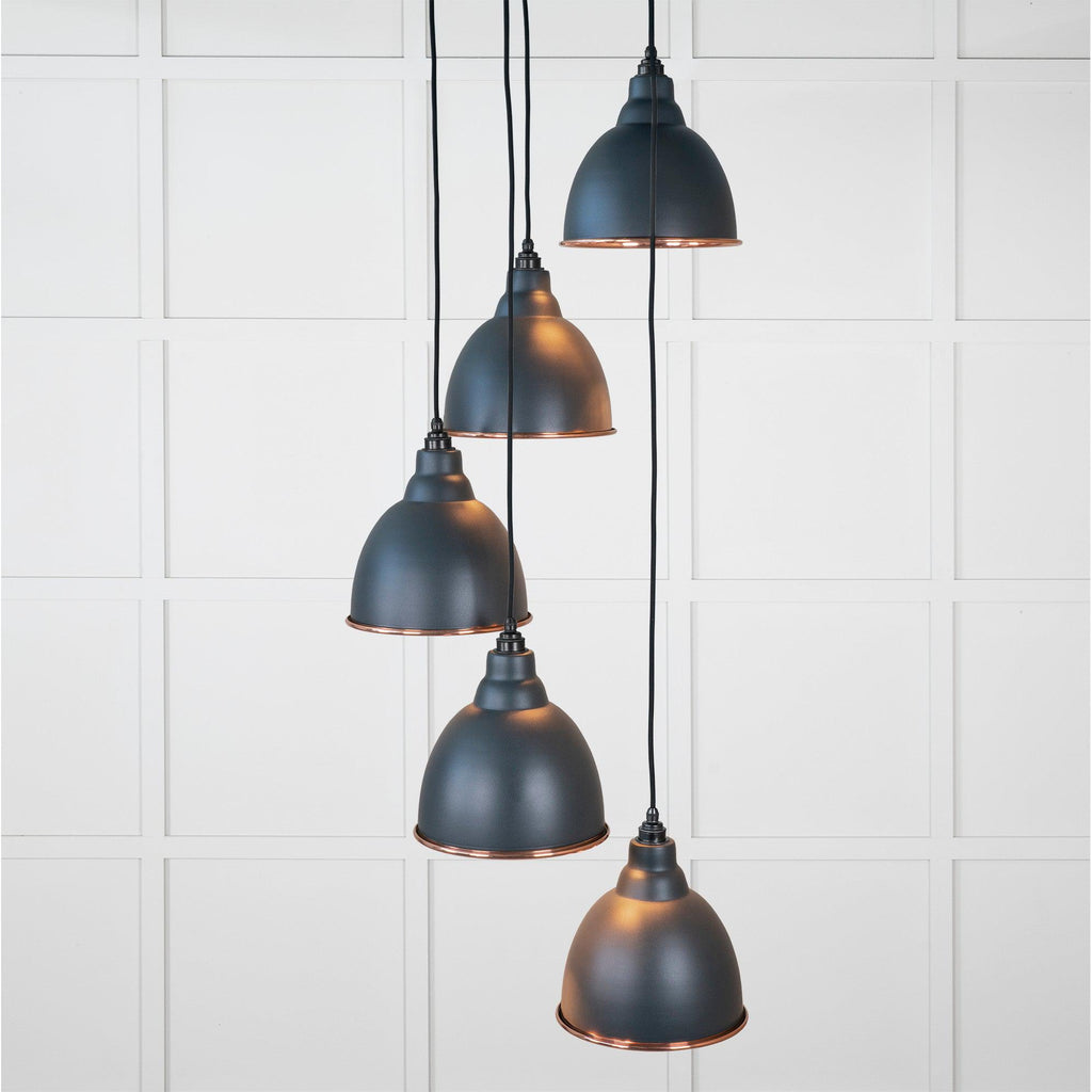 Hammered Copper Brindley Cluster Pendant in Soot | From The Anvil-Cluster Pendants-Yester Home