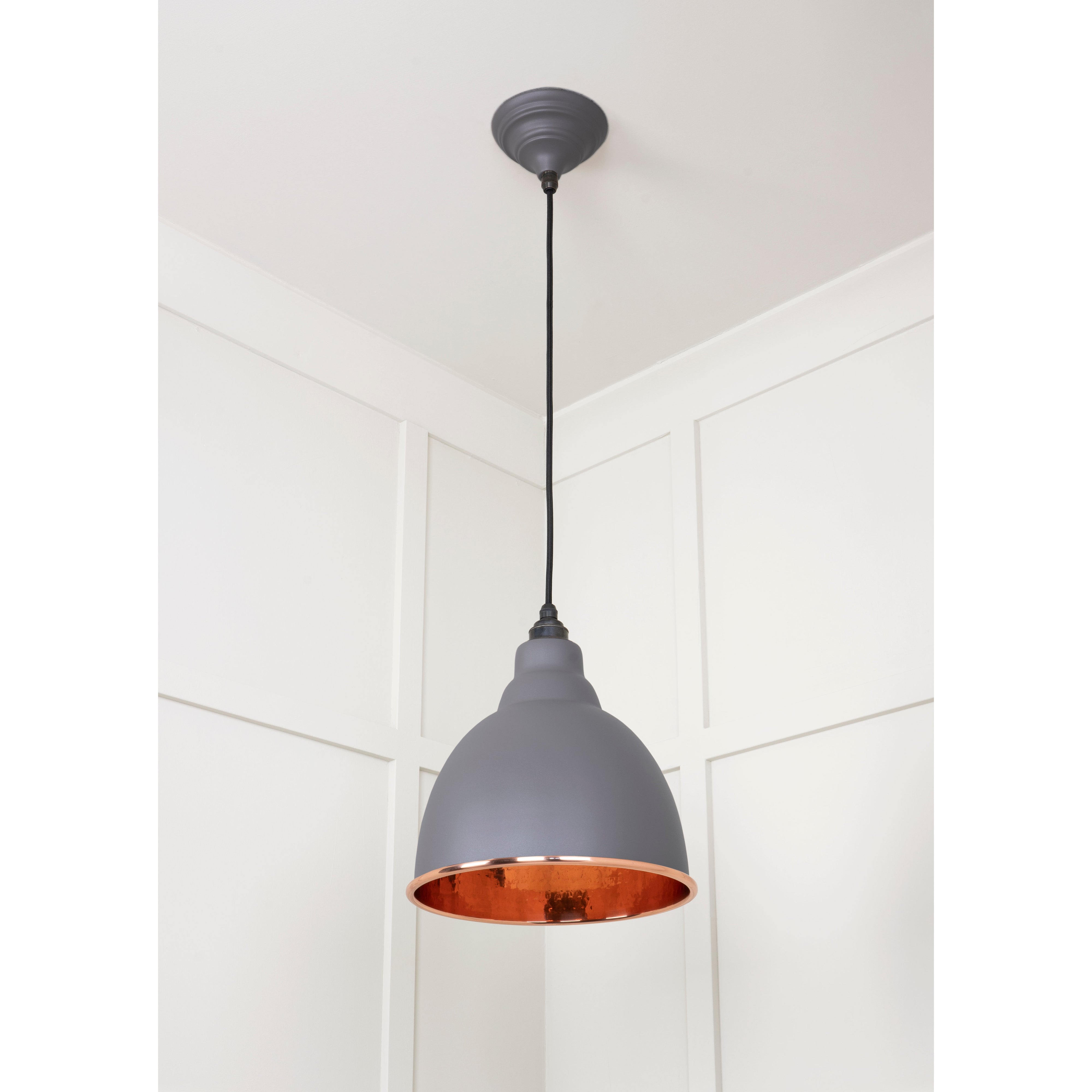 Hammered Copper Brindley Pendant in Bluff | From The Anvil-Brindley-Yester Home
