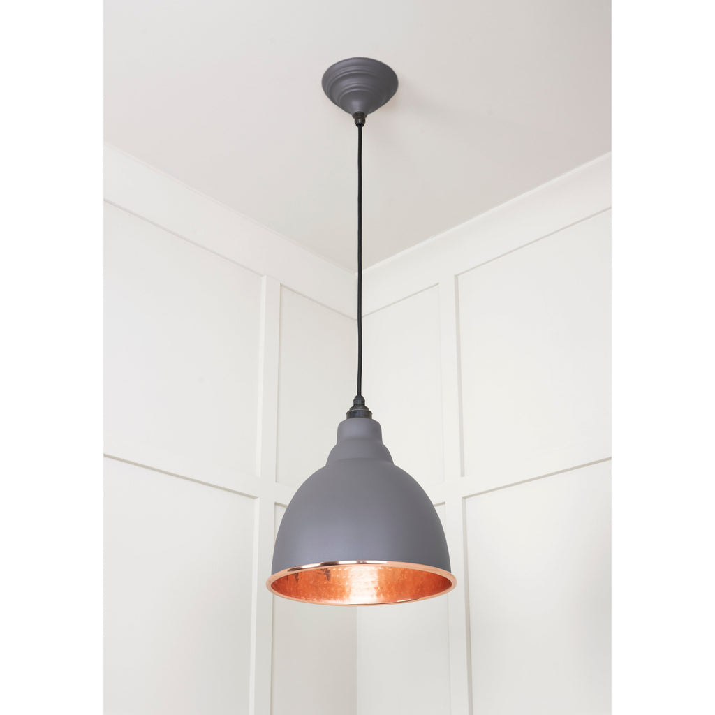 Hammered Copper Brindley Pendant in Bluff | From The Anvil-Brindley-Yester Home