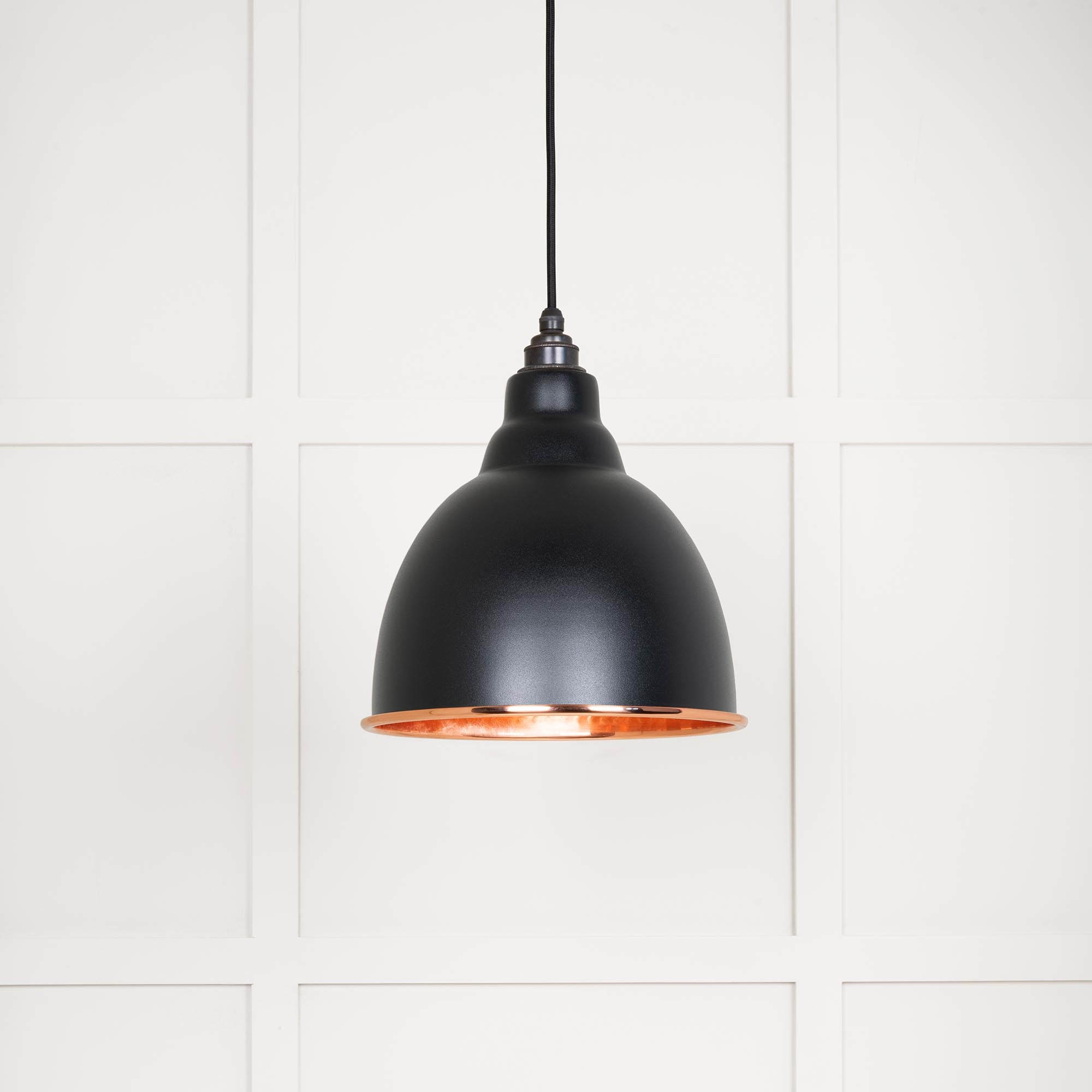Hammered Copper Brindley Pendant in Elan Black | From The Anvil - Brindley - From The Anvil - Yester Home