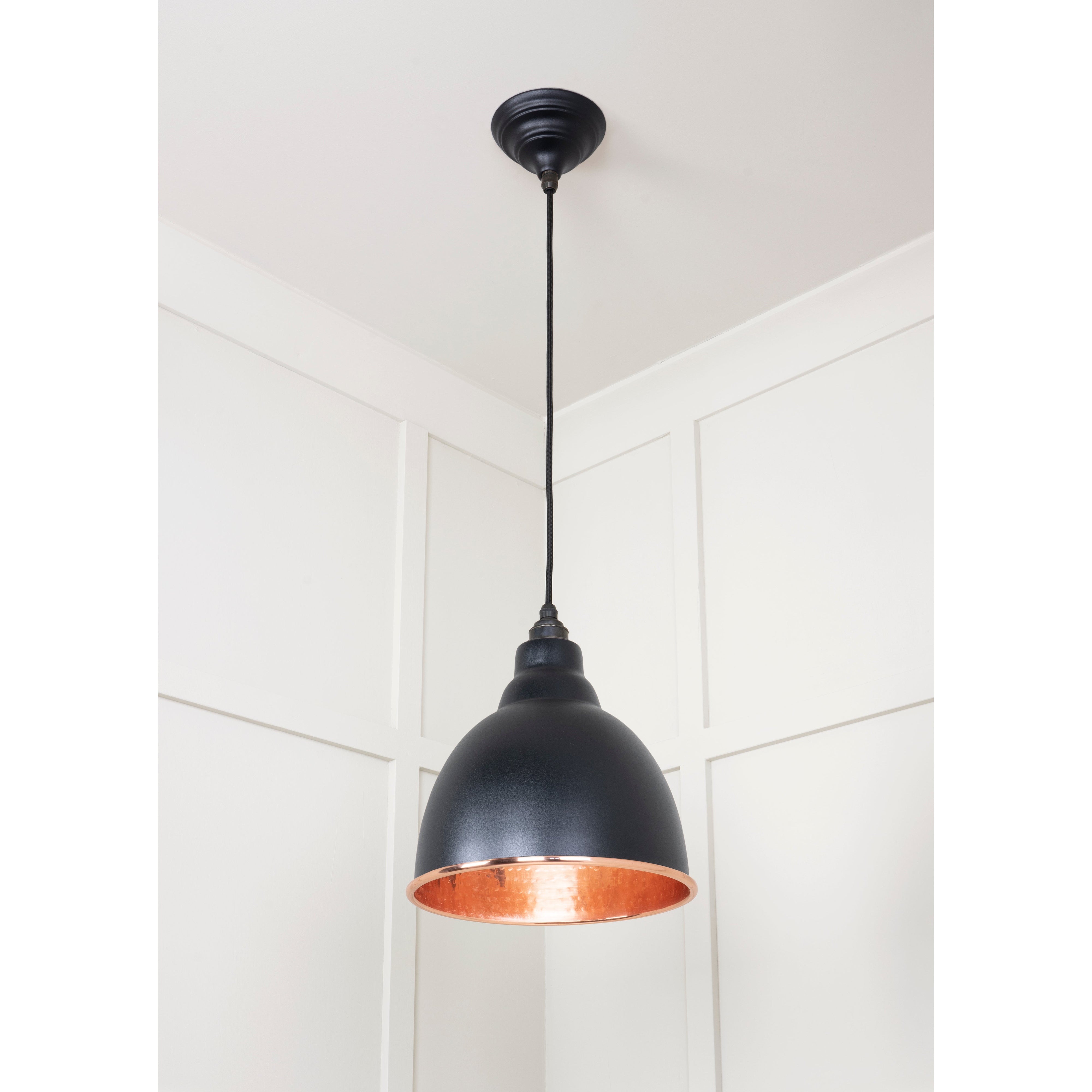 Hammered Copper Brindley Pendant in Elan Black | From The Anvil-Brindley-Yester Home