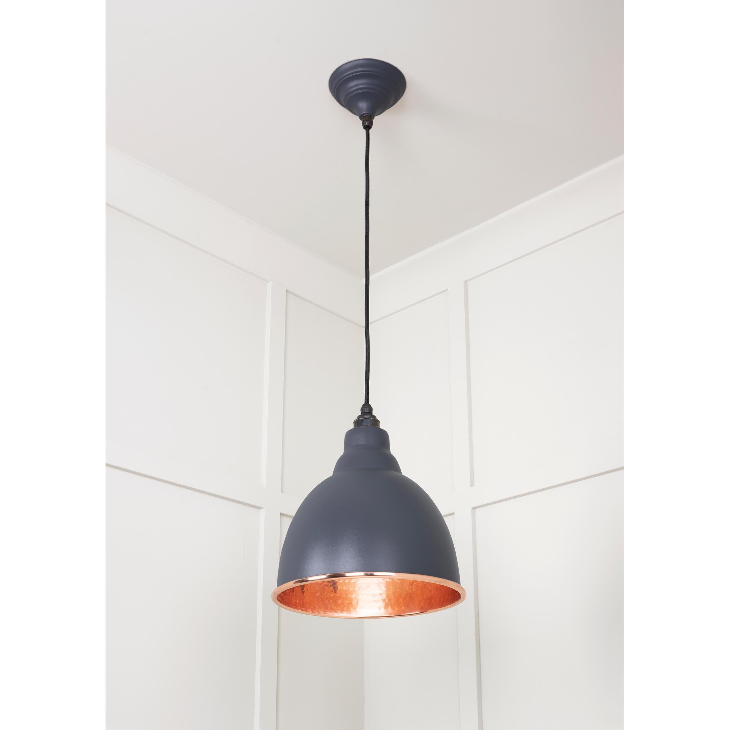 Hammered Copper Brindley Pendant in Slate | From The Anvil - Brindley - From The Anvil - Yester Home