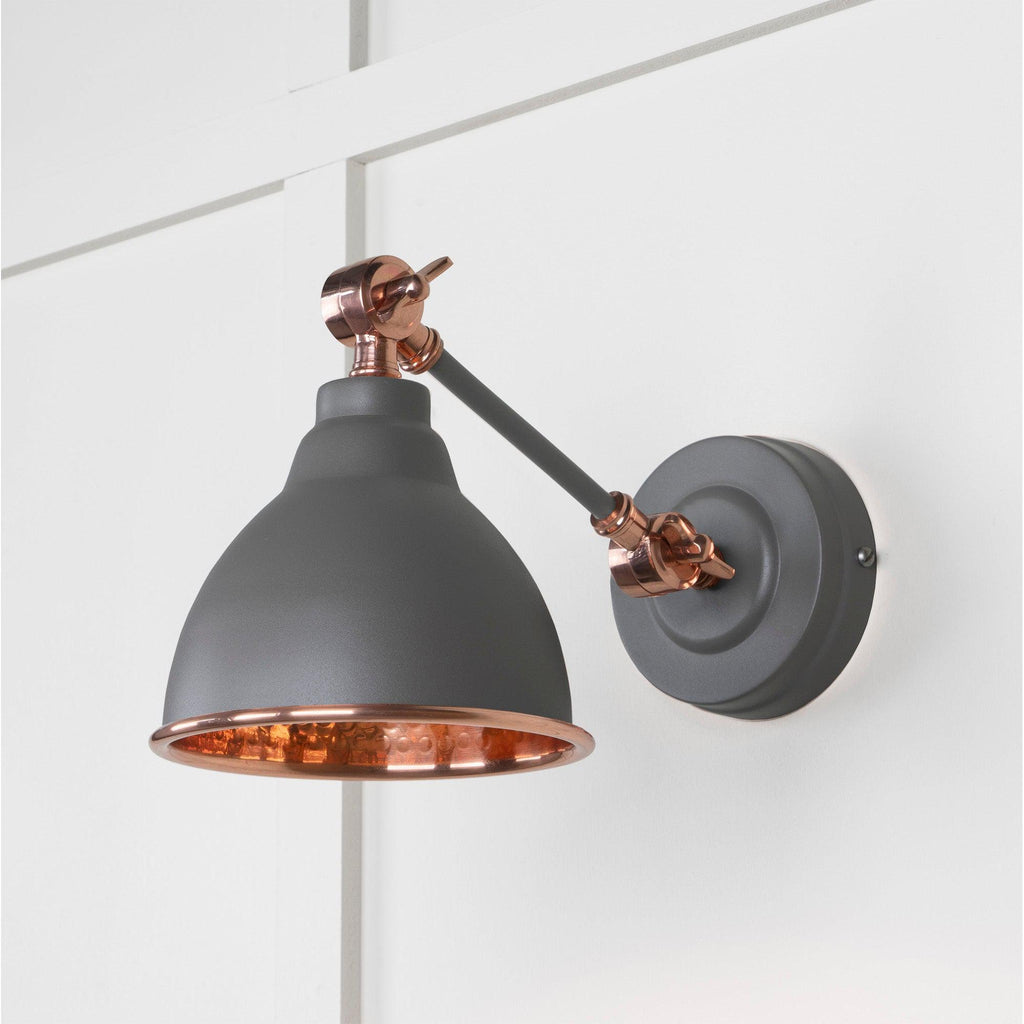 Hammered Copper Brindley Wall Light in Bluff | From The Anvil-Wall Lights-Yester Home