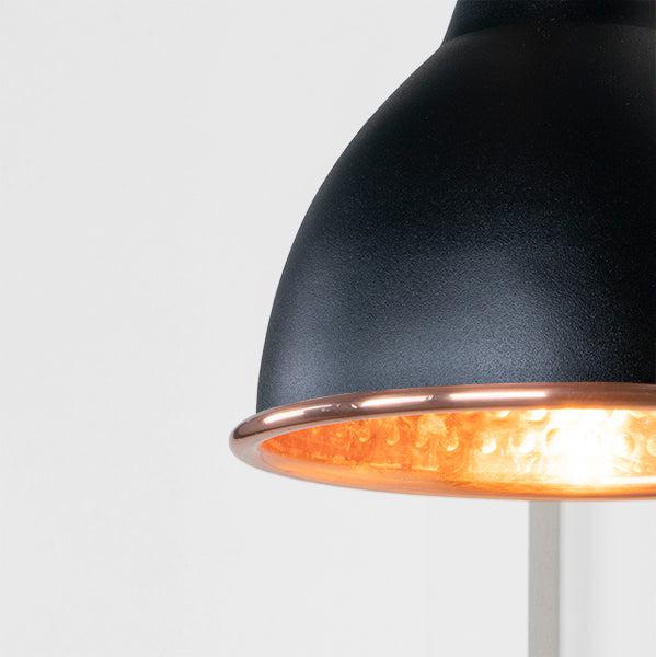 Hammered Copper Brindley Wall Light in Elan Black | From The Anvil-Wall Lights-Yester Home