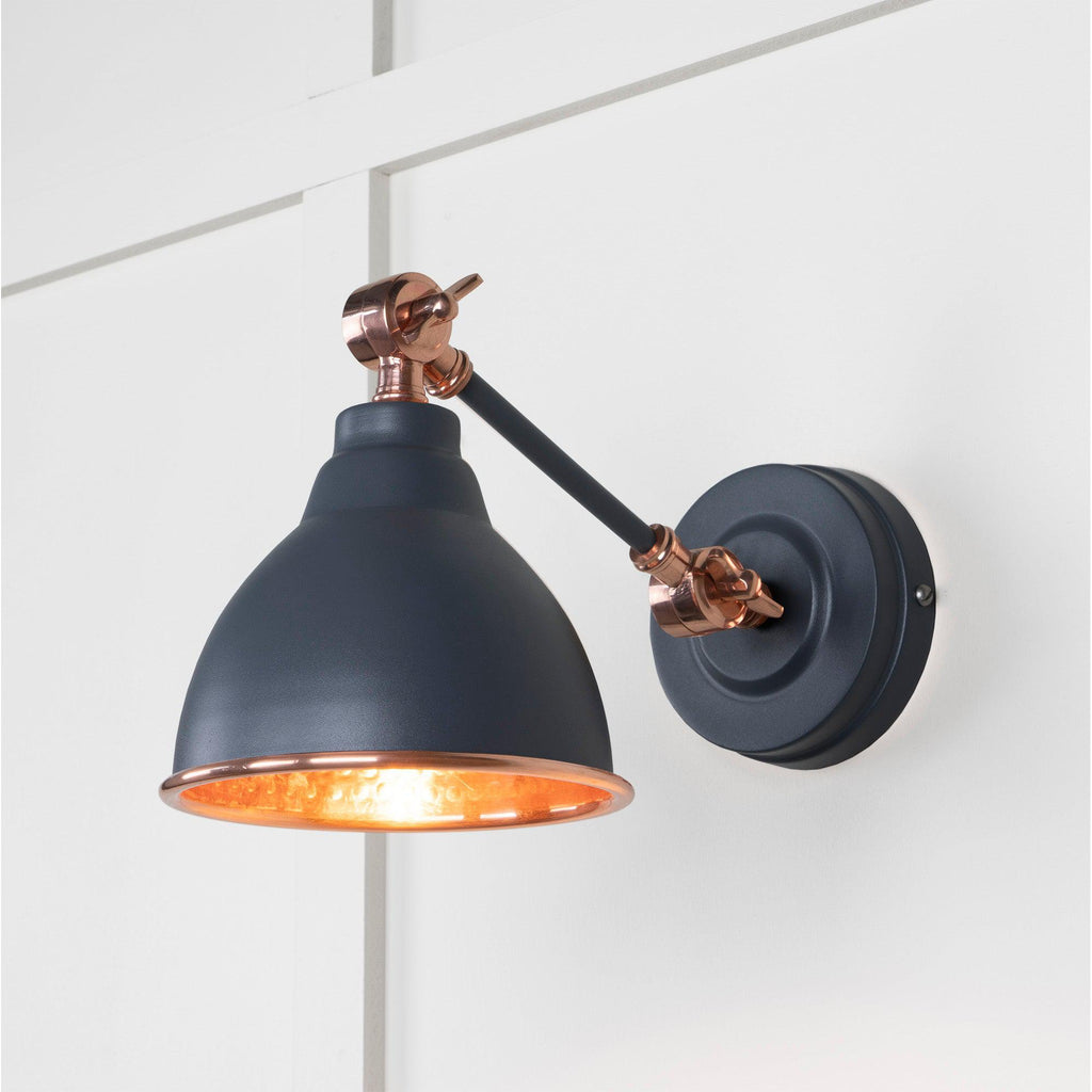 Hammered Copper Brindley Wall Light in Slate | From The Anvil-Wall Lights-Yester Home