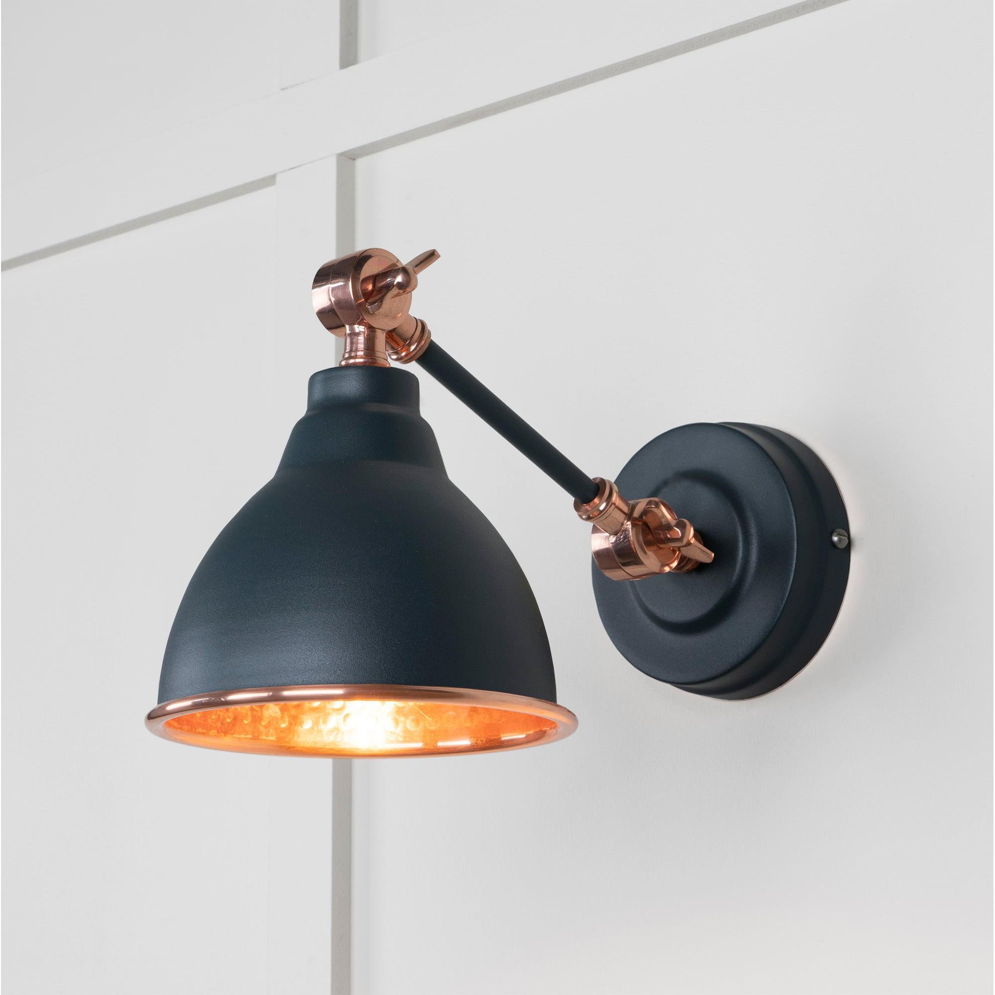 Hammered Copper Brindley Wall Light in Soot | From The Anvil - Wall Lights - From The Anvil - Yester Home