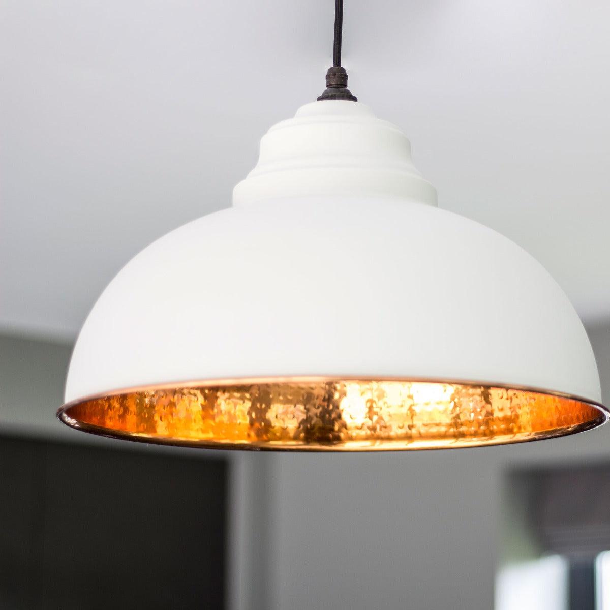 Hammered Copper Harborne Pendant in Birch | From The Anvil-Harborne-Yester Home