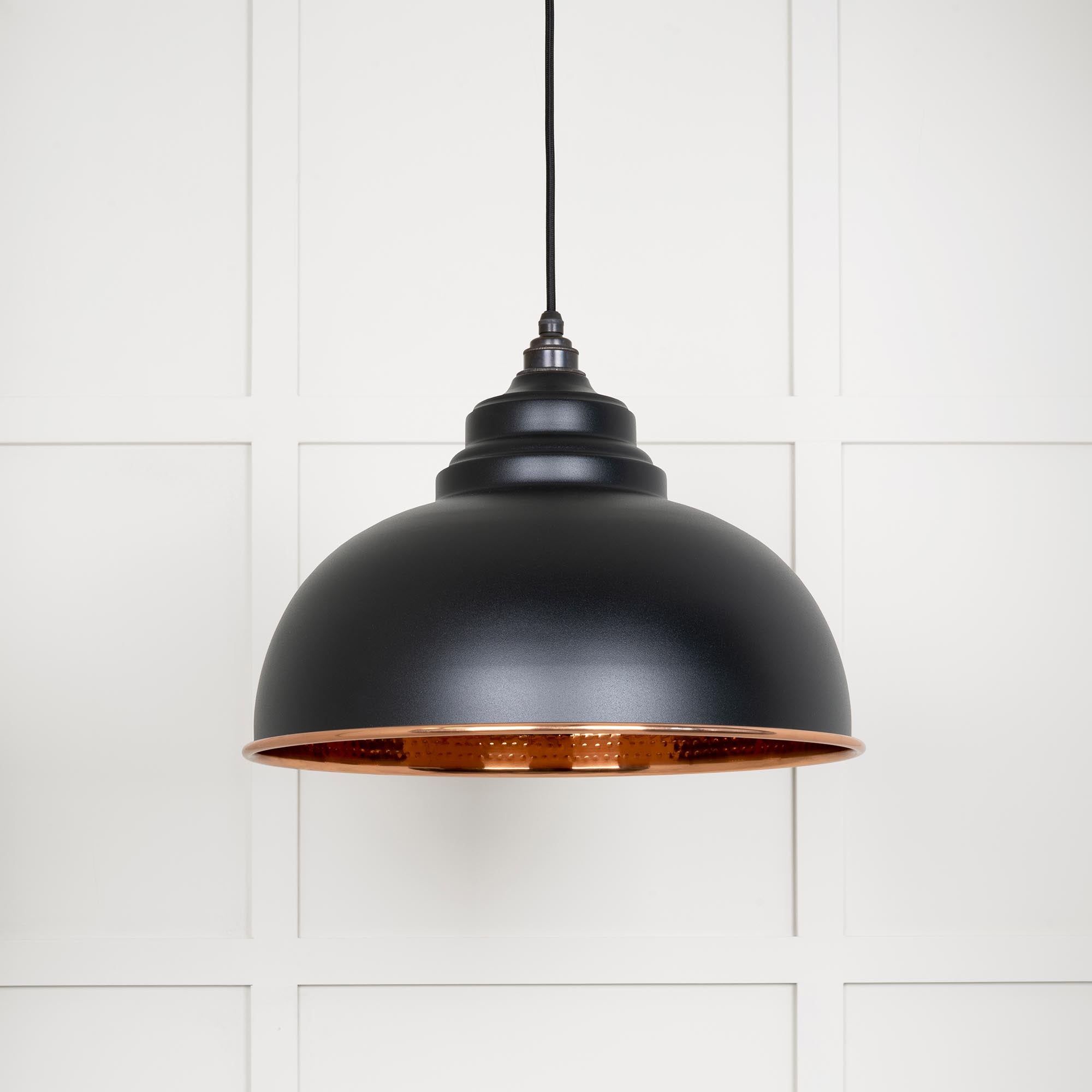 Hammered Copper Harborne Pendant in Elan Black | From The Anvil - Harborne - From The Anvil - Yester Home