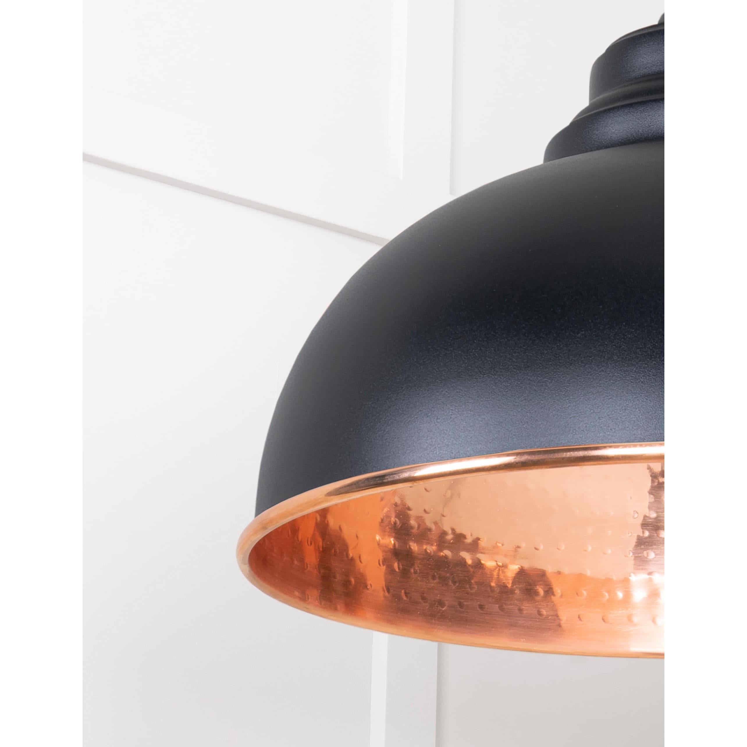 Hammered Copper Harborne Pendant in Elan Black | From The Anvil - Harborne - From The Anvil - Yester Home