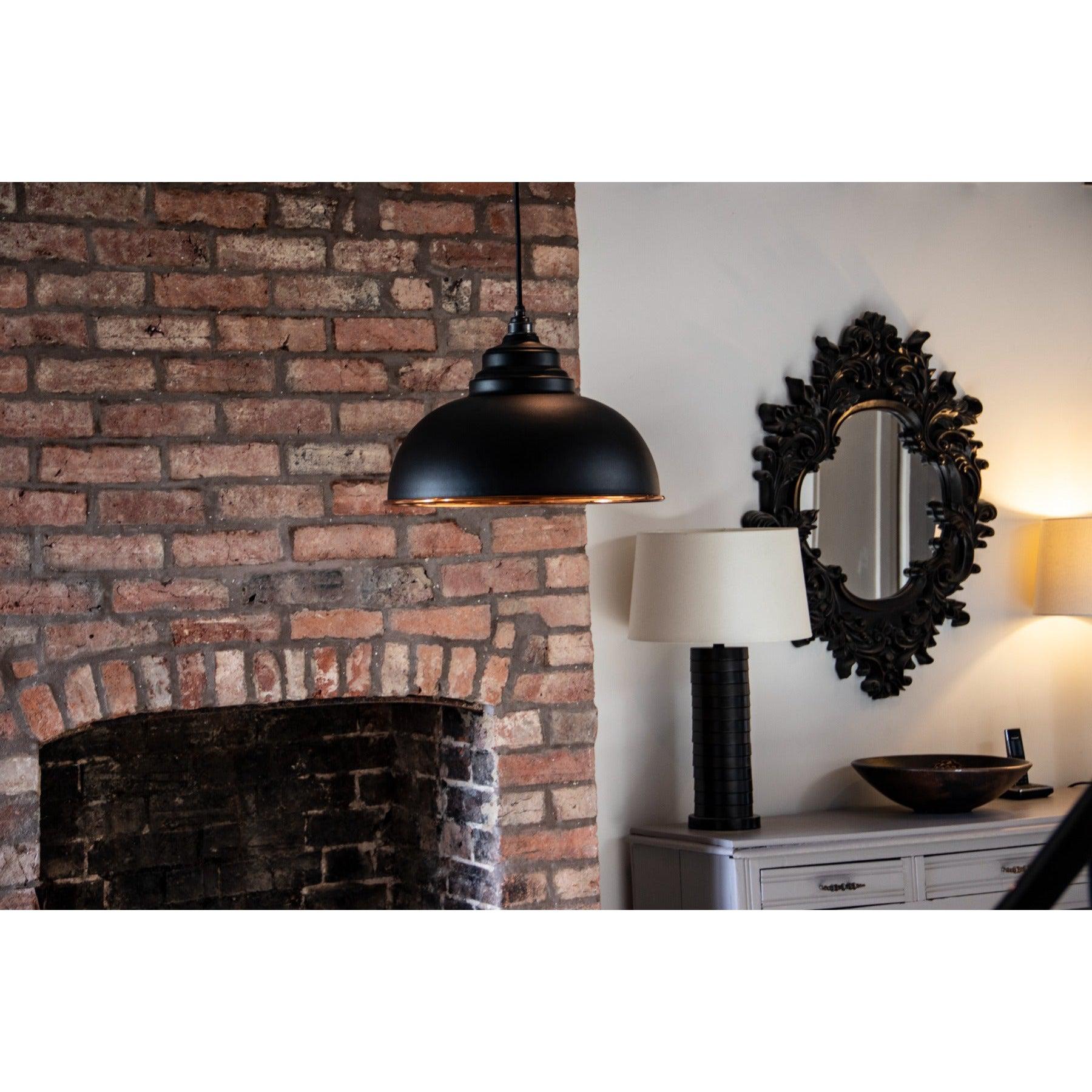 Hammered Copper Harborne Pendant in Elan Black | From The Anvil-Harborne-Yester Home