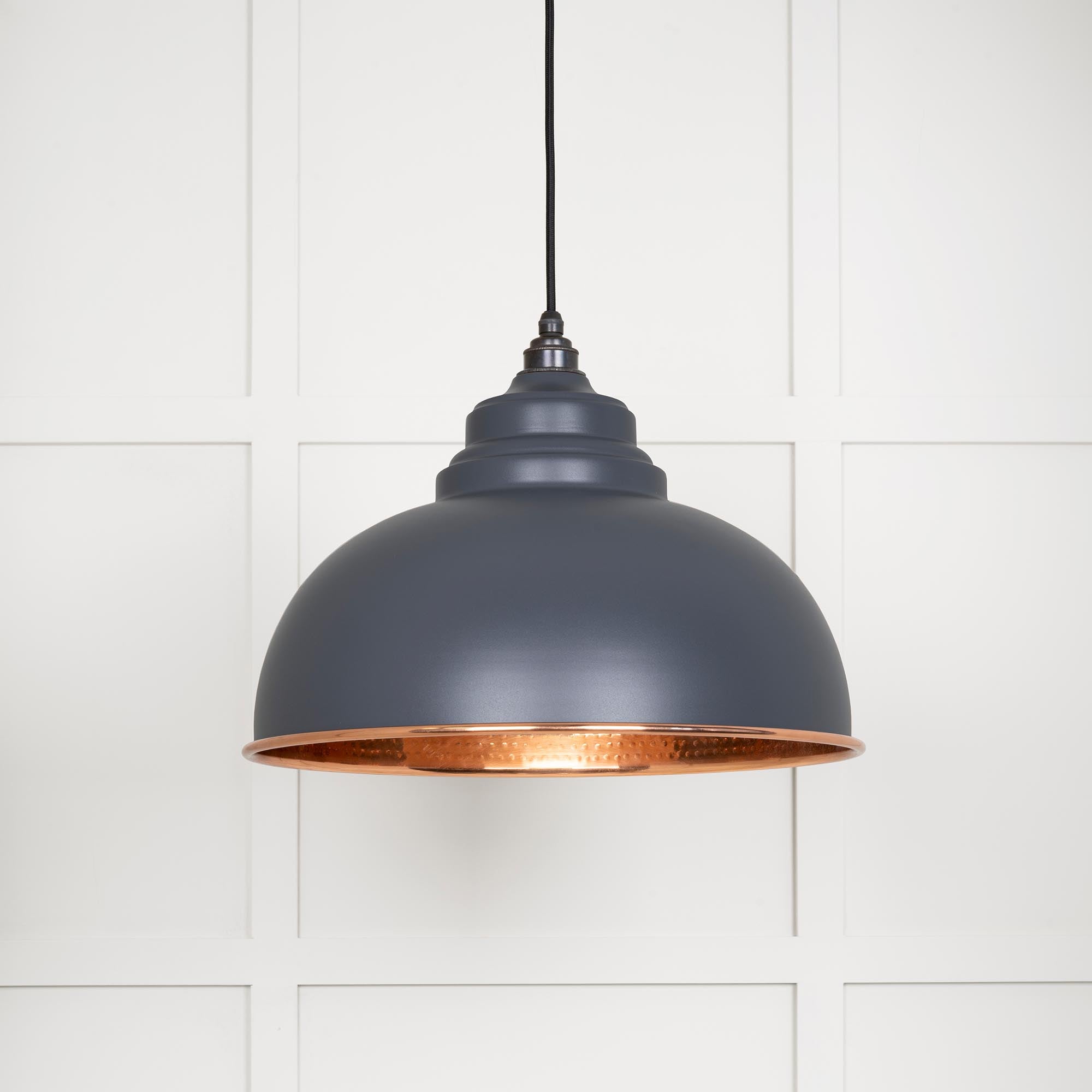 Hammered Copper Harborne Pendant in Slate | From The Anvil - Harborne - From The Anvil - Yester Home