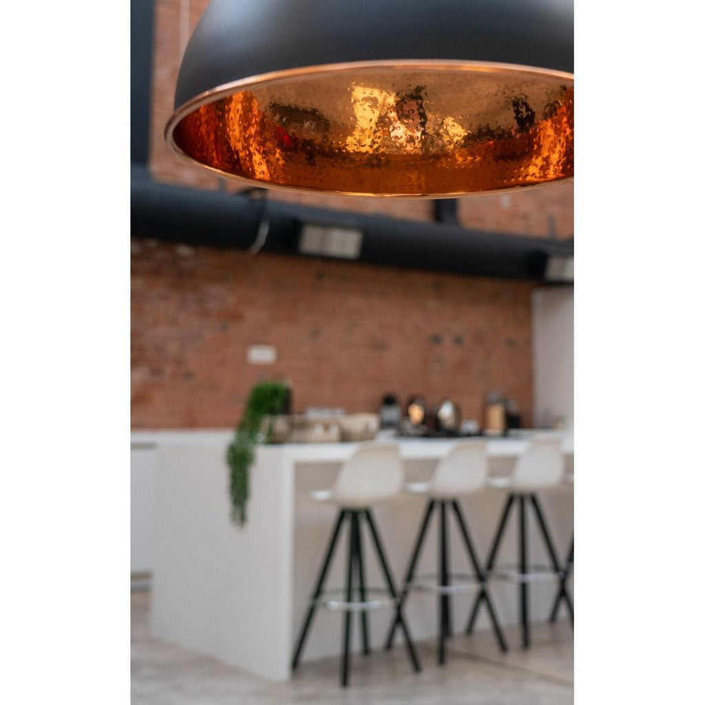 Hammered Copper Harborne Pendant in Soot | From The Anvil-Harborne-Yester Home