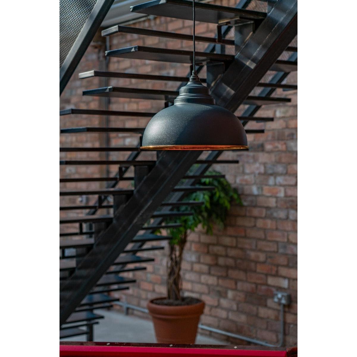 Hammered Copper Harborne Pendant in Soot | From The Anvil-Harborne-Yester Home