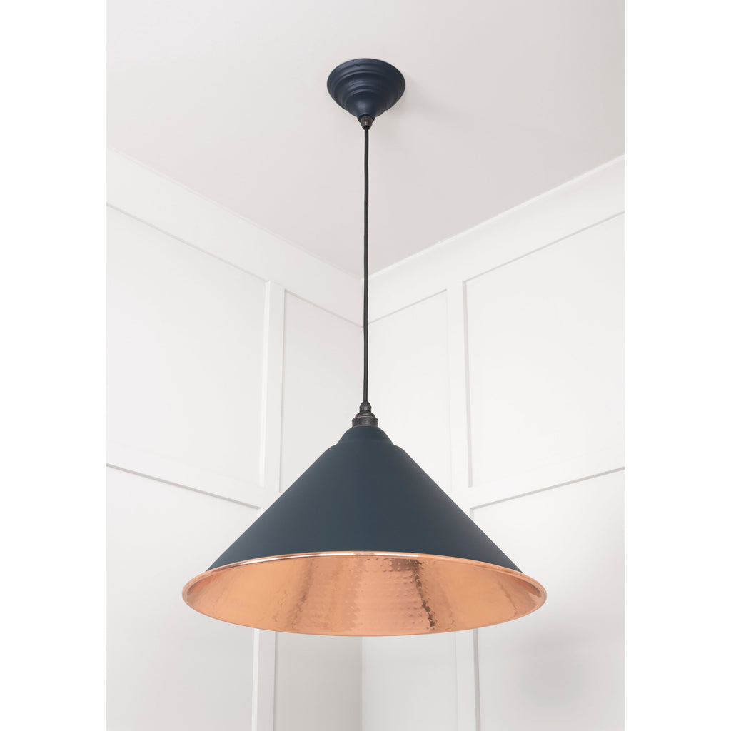 Hammered Copper Hockley Pendant in Soot | From The Anvil-Hockley-Yester Home