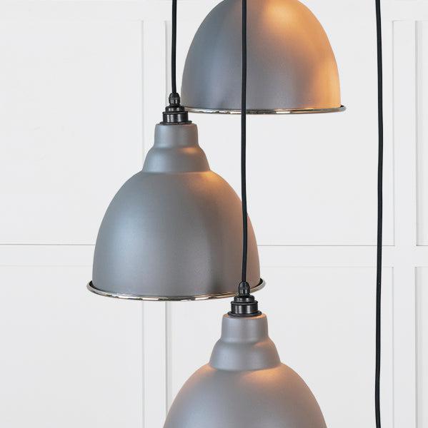 Hammered Nickel Brindley Cluster Pendant in Bluff | From The Anvil-Cluster Pendants-Yester Home