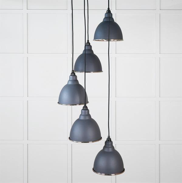 Hammered Nickel Brindley Cluster Pendant in Slate | From The Anvil-Cluster Pendants-Yester Home