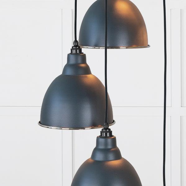Hammered Nickel Brindley Cluster Pendant in Soot | From The Anvil-Cluster Pendants-Yester Home