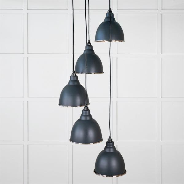 Hammered Nickel Brindley Cluster Pendant in Soot | From The Anvil-Cluster Pendants-Yester Home