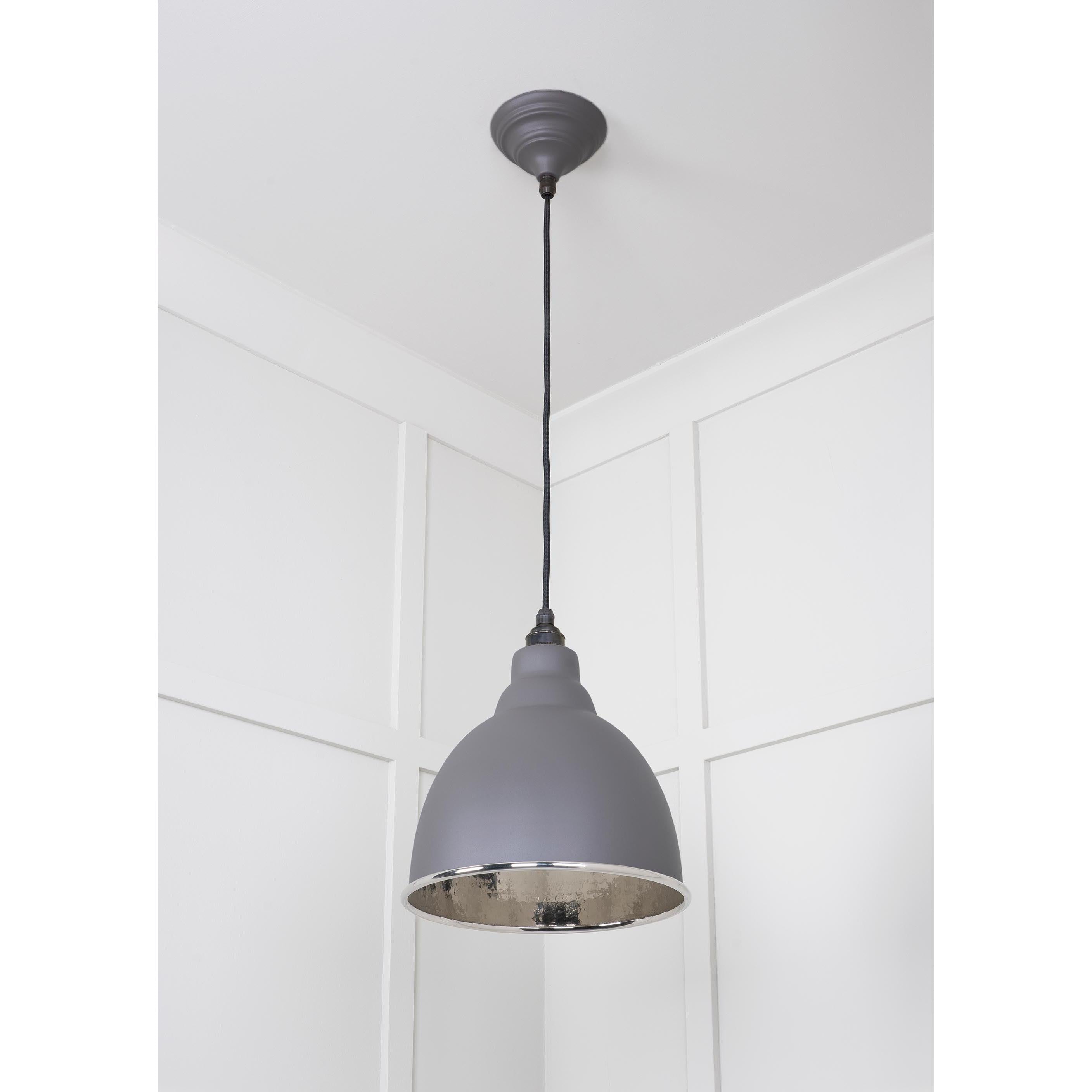 Hammered Nickel Brindley Pendant in Bluff | From The Anvil - Brindley - From The Anvil - Yester Home