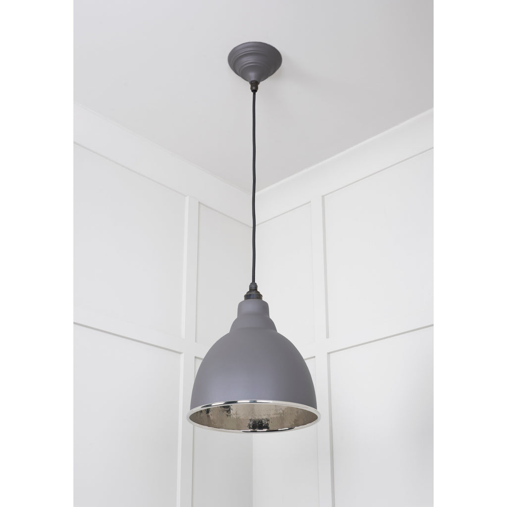 Hammered Nickel Brindley Pendant in Bluff | From The Anvil-Brindley-Yester Home