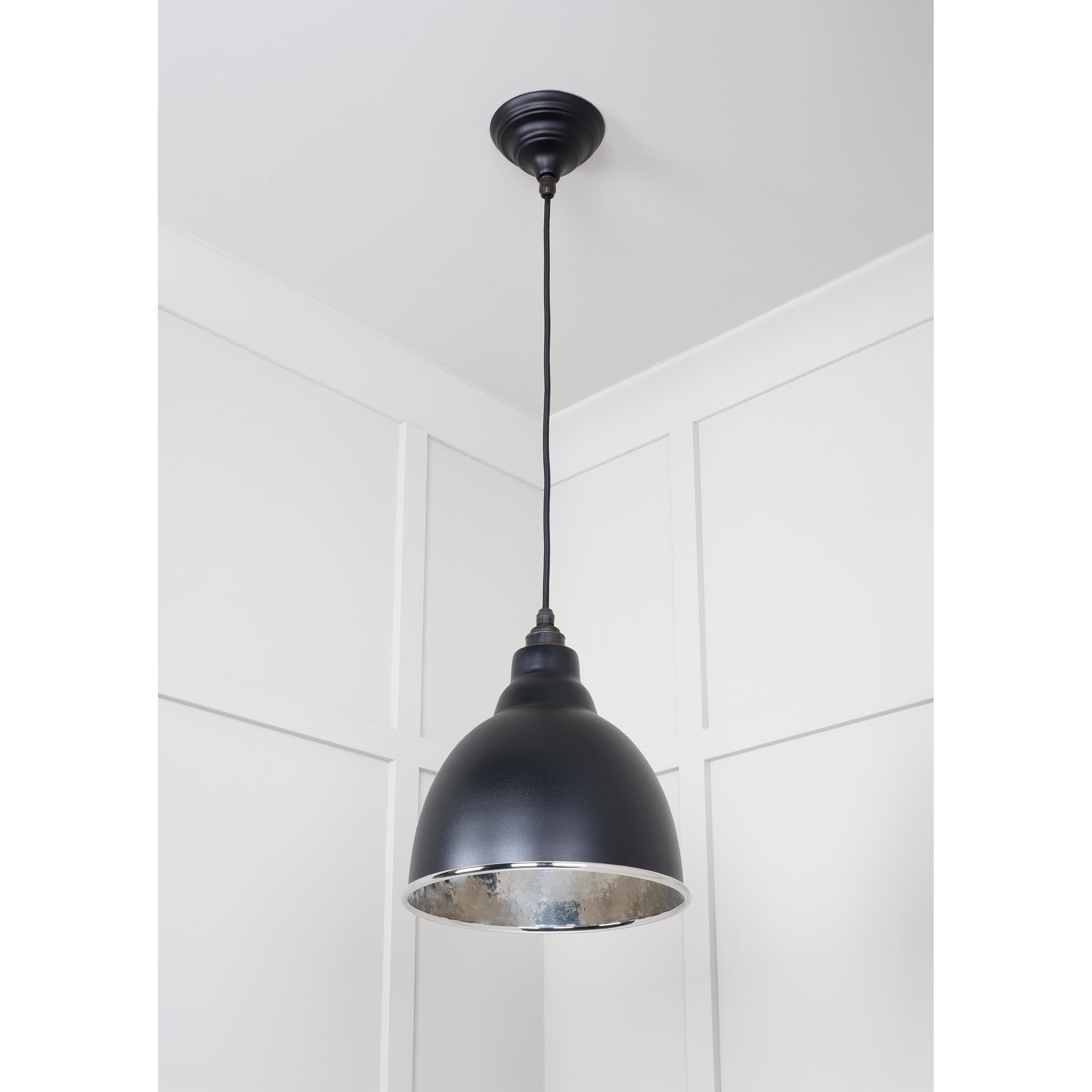 Hammered Nickel Brindley Pendant in Elan Black | From The Anvil - Brindley - From The Anvil - Yester Home