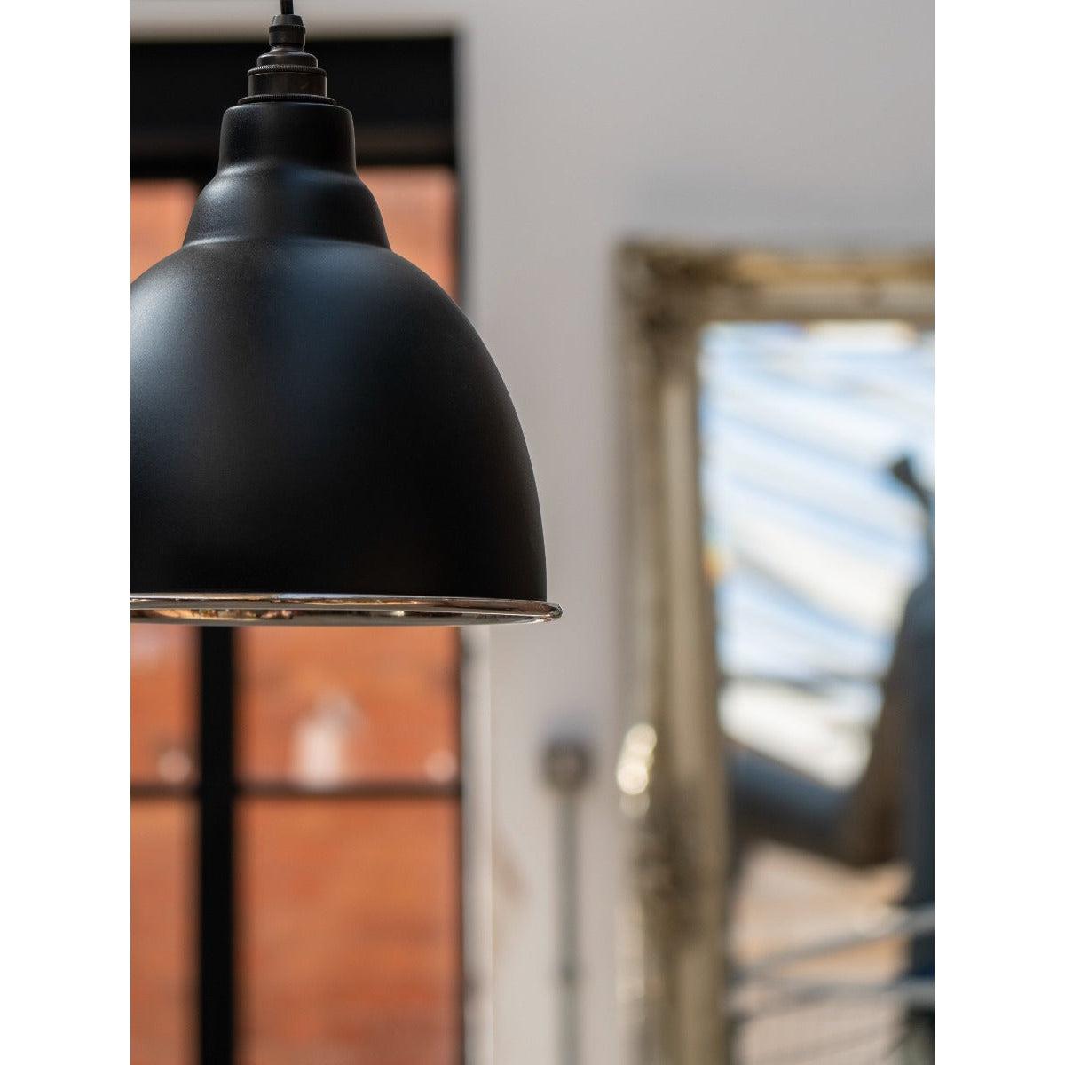 Hammered Nickel Brindley Pendant in Elan Black | From The Anvil-Brindley-Yester Home