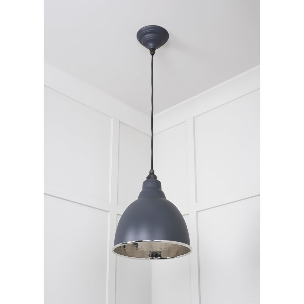 Hammered Nickel Brindley Pendant in Slate | From The Anvil-Brindley-Yester Home