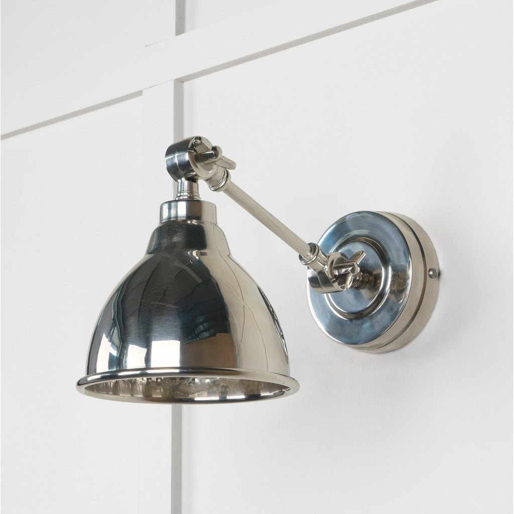 Hammered Nickel Brindley Wall Light | From The Anvil-Wall Lights-Yester Home