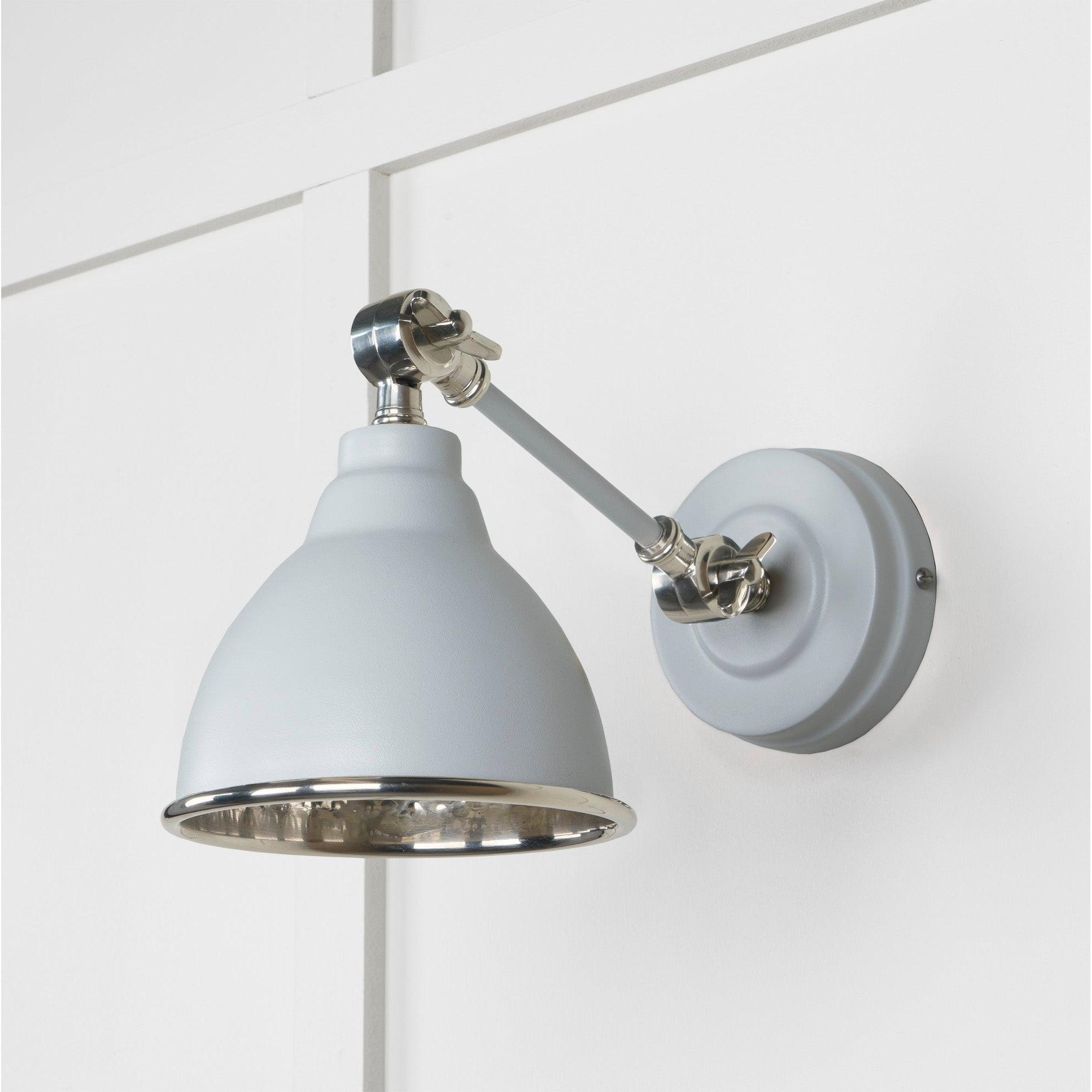 Hammered Nickel Brindley Wall Light in Birch | From The Anvil-Wall Lights-Yester Home