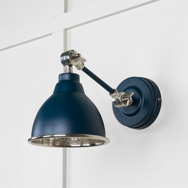 Hammered Nickel Brindley Wall Light in Dusk | From The Anvil-Wall Lights-Yester Home