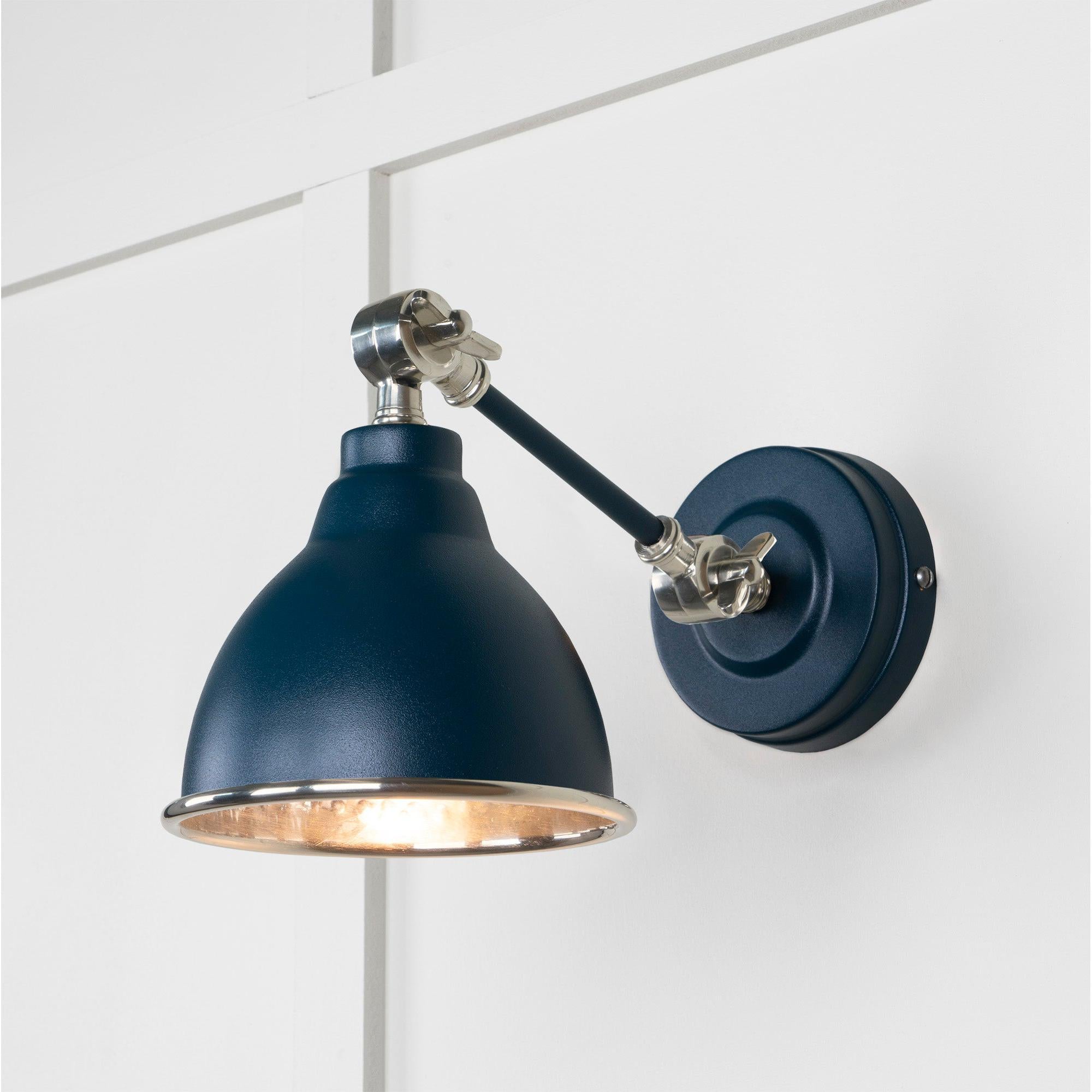 Hammered Nickel Brindley Wall Light in Dusk | From The Anvil - Wall Lights - From The Anvil - Yester Home