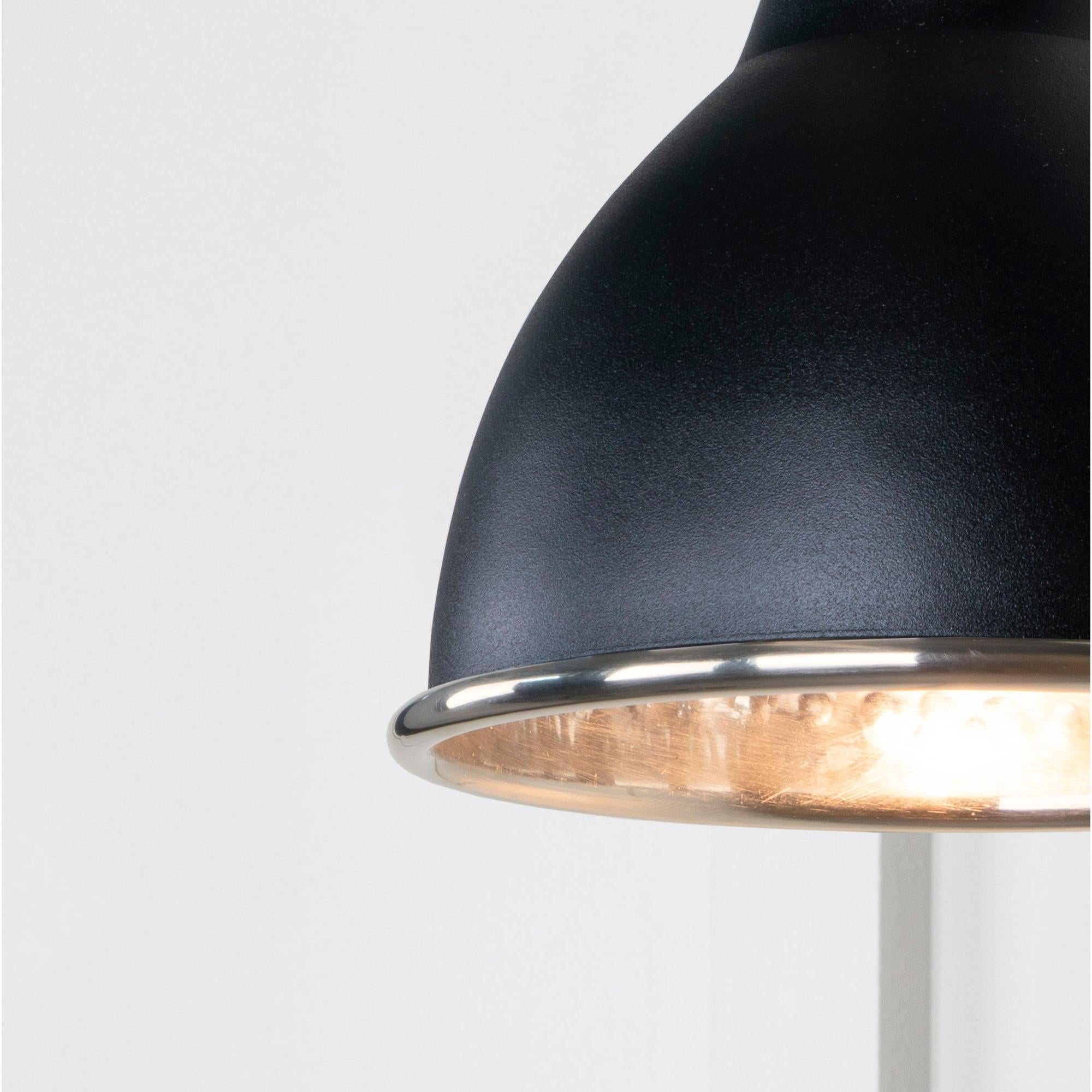 Hammered Nickel Brindley Wall Light in Elan Black | From The Anvil - Wall Lights - From The Anvil - Yester Home