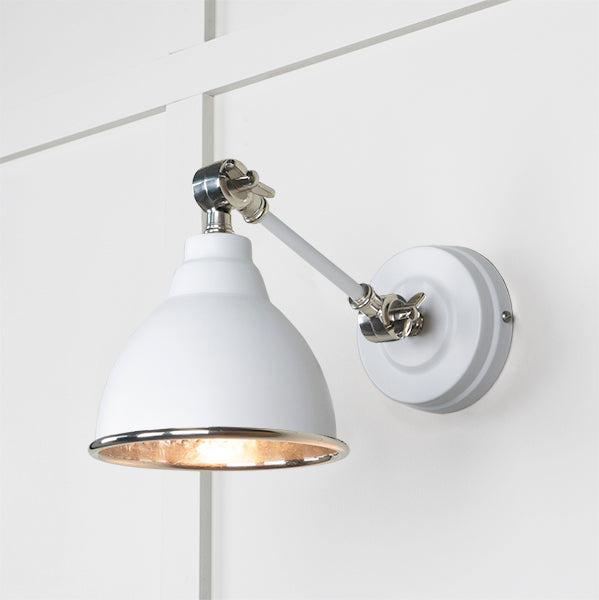 Hammered Nickel Brindley Wall Light in Flock | From The Anvil-Wall Lights-Yester Home