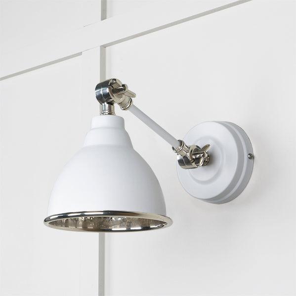 Hammered Nickel Brindley Wall Light in Flock | From The Anvil-Wall Lights-Yester Home