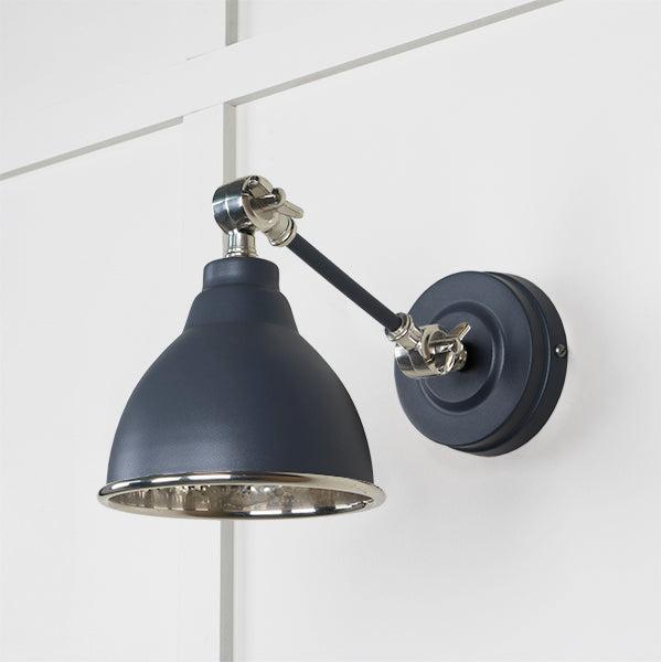 Hammered Nickel Brindley Wall Light in Slate | From The Anvil-Wall Lights-Yester Home