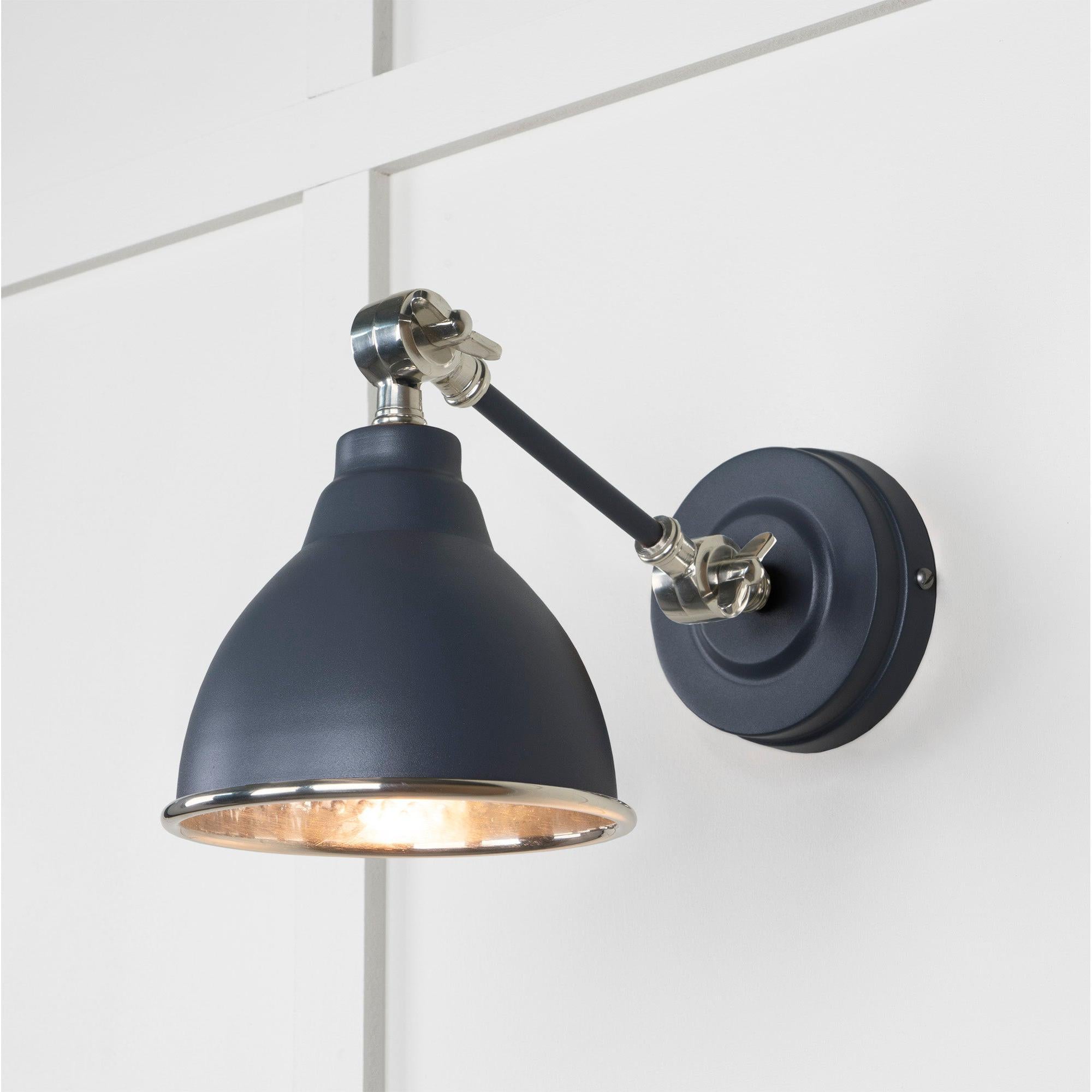 Hammered Nickel Brindley Wall Light in Slate | From The Anvil - Wall Lights - From The Anvil - Yester Home