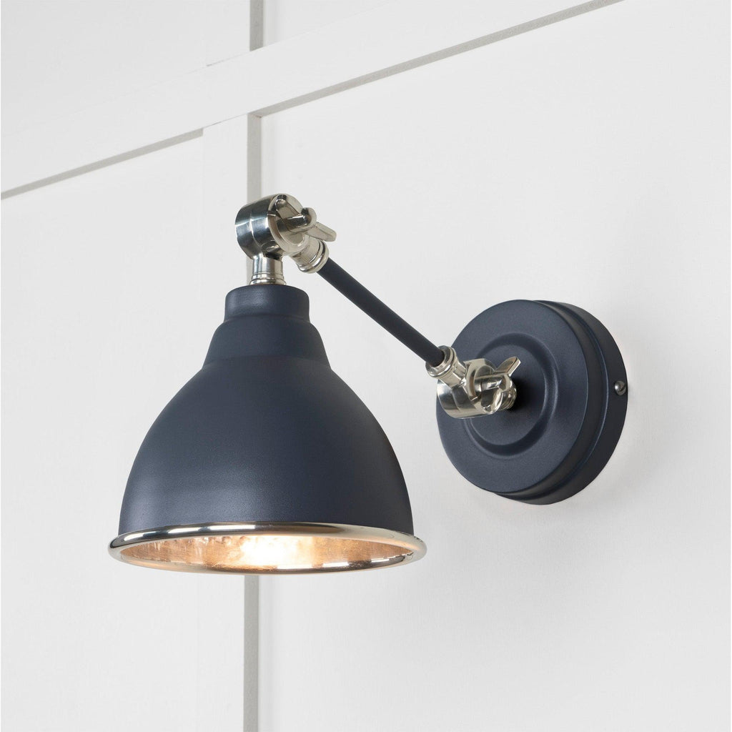 Hammered Nickel Brindley Wall Light in Slate | From The Anvil-Wall Lights-Yester Home
