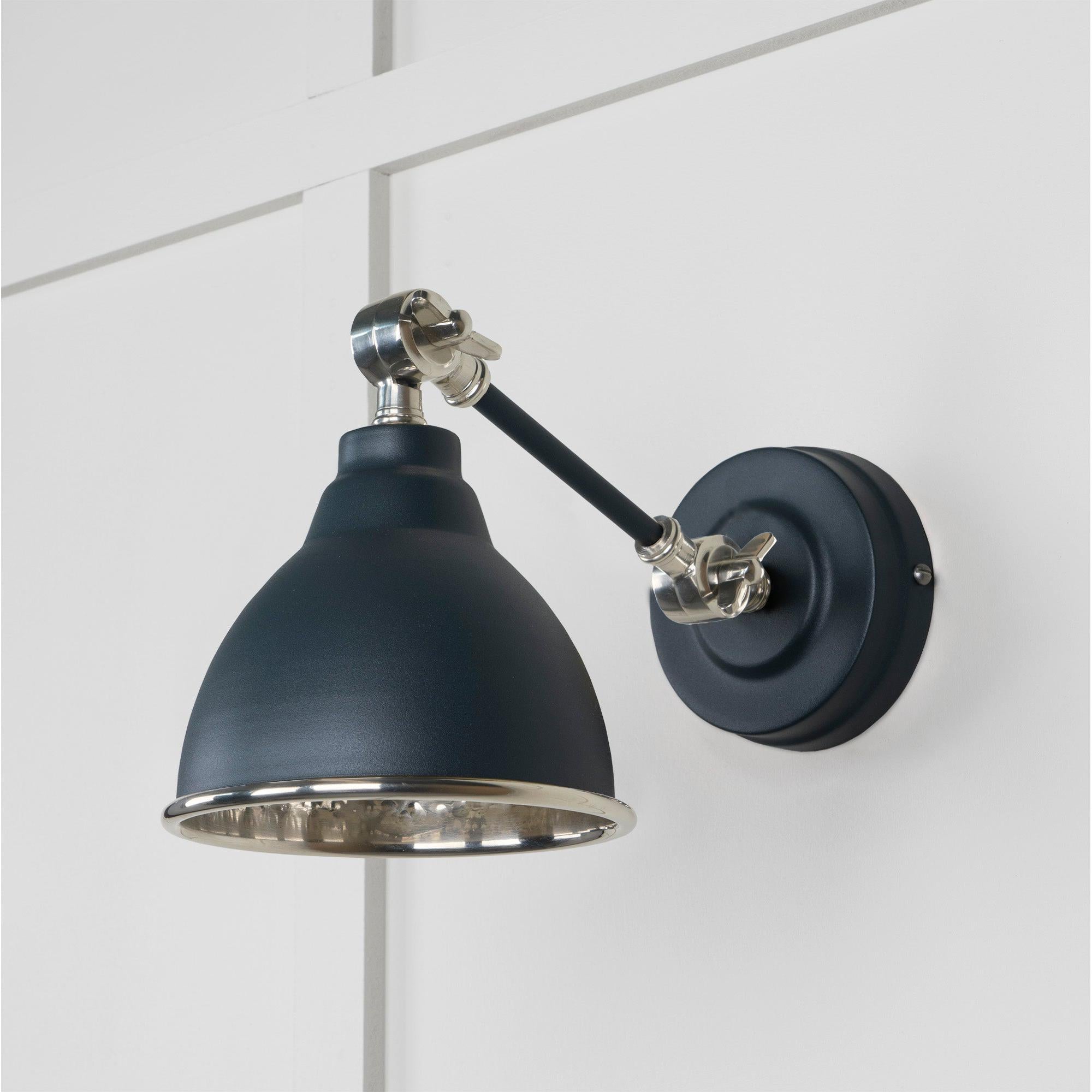 Hammered Nickel Brindley Wall Light in Soot | From The Anvil - Wall Lights - From The Anvil - Yester Home