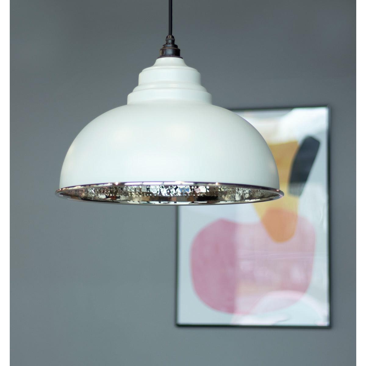 Hammered Nickel Harborne Pendant in Birch | From The Anvil-Harborne-Yester Home