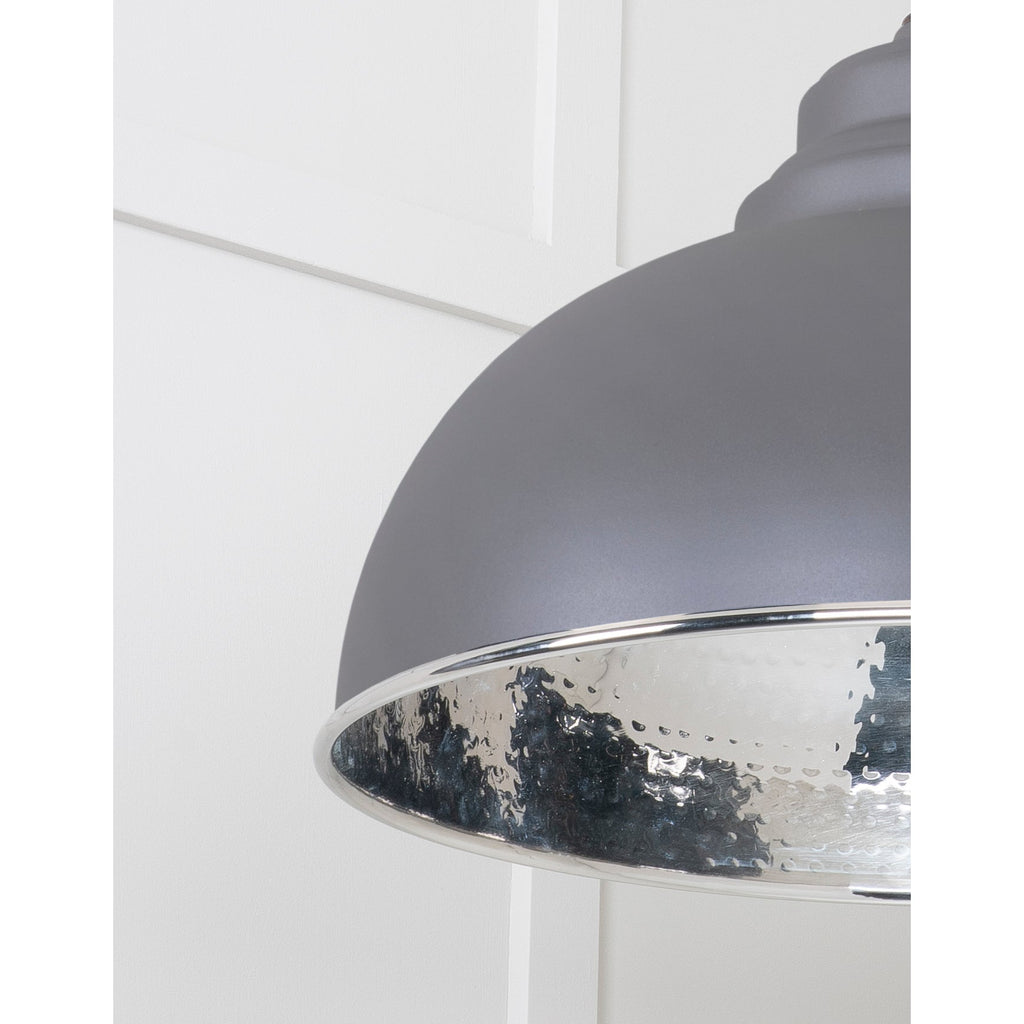 Hammered Nickel Harborne Pendant in Bluff | From The Anvil-Harborne-Yester Home
