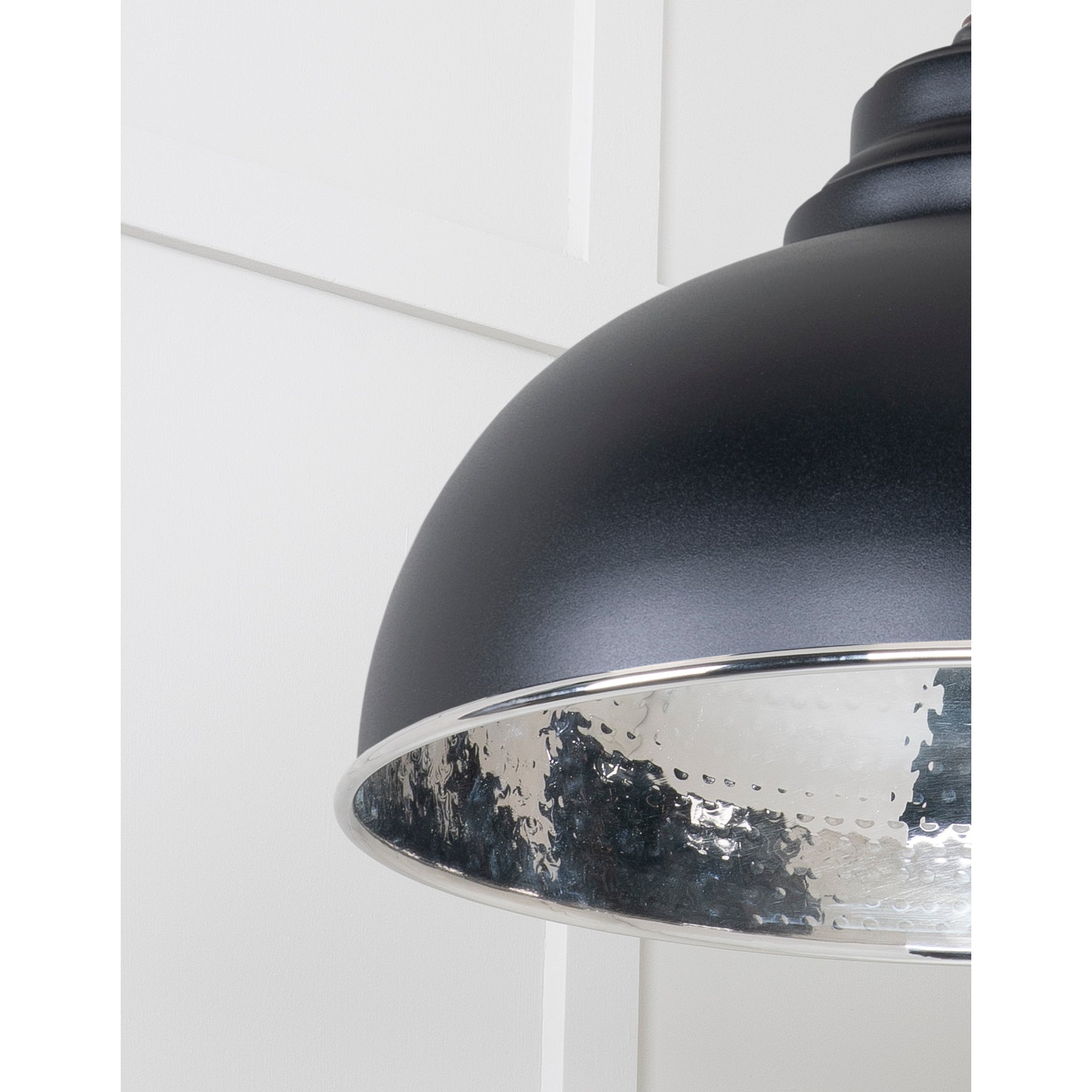 Hammered Nickel Harborne Pendant in Elan Black | From The Anvil-Harborne-Yester Home